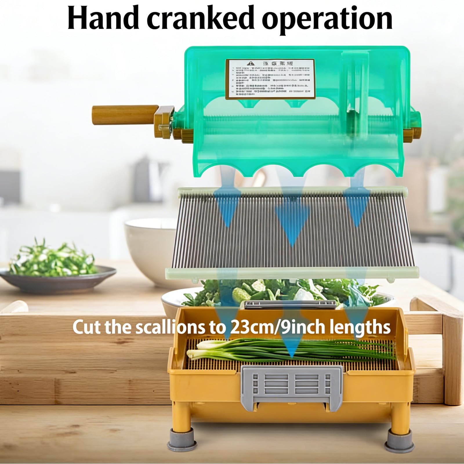 Tritaverdure manuale, lama in acciaio inox per scalogno, cipolle verdi, peperoni, aglio - taglierina da cucina