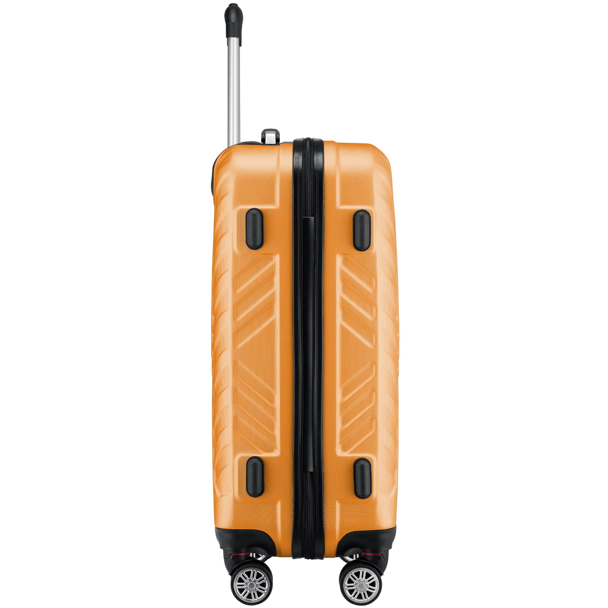 Zelsius Set de valises à 3 pièces Orange | Valises rigides ABS à roulettes Doubles, avec Cadenas à Combinaison de Chiffres, cloison Interne | Bagage de Cabine, Set de Valise, Lot de 3, Trolley