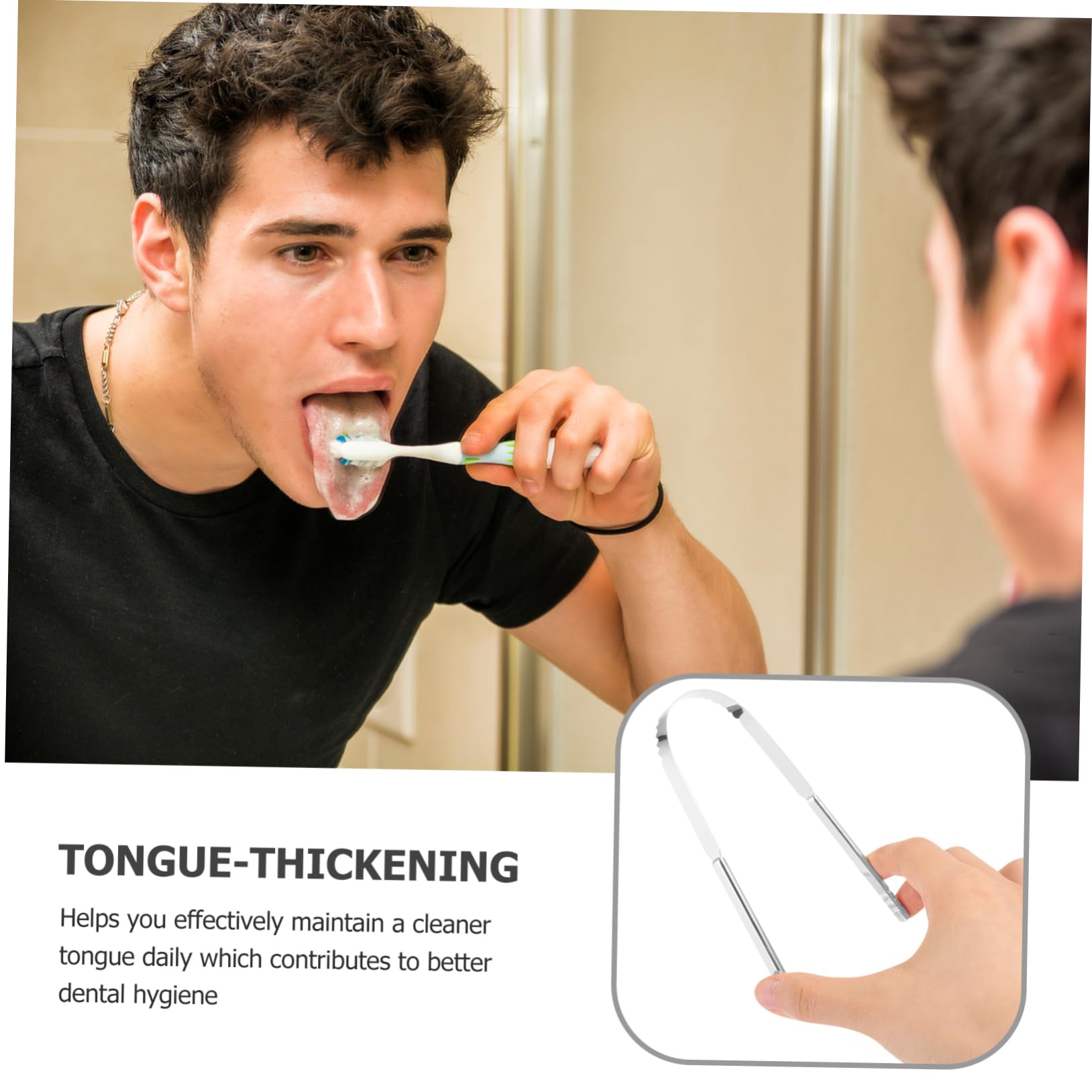 Healvian 10 Pezzi raschietto per lingua portatile tongue scraper pulisci lingua per bambini strumenti professionali forniture per l'igiene orale raschietti lingua a forma di U maggiore