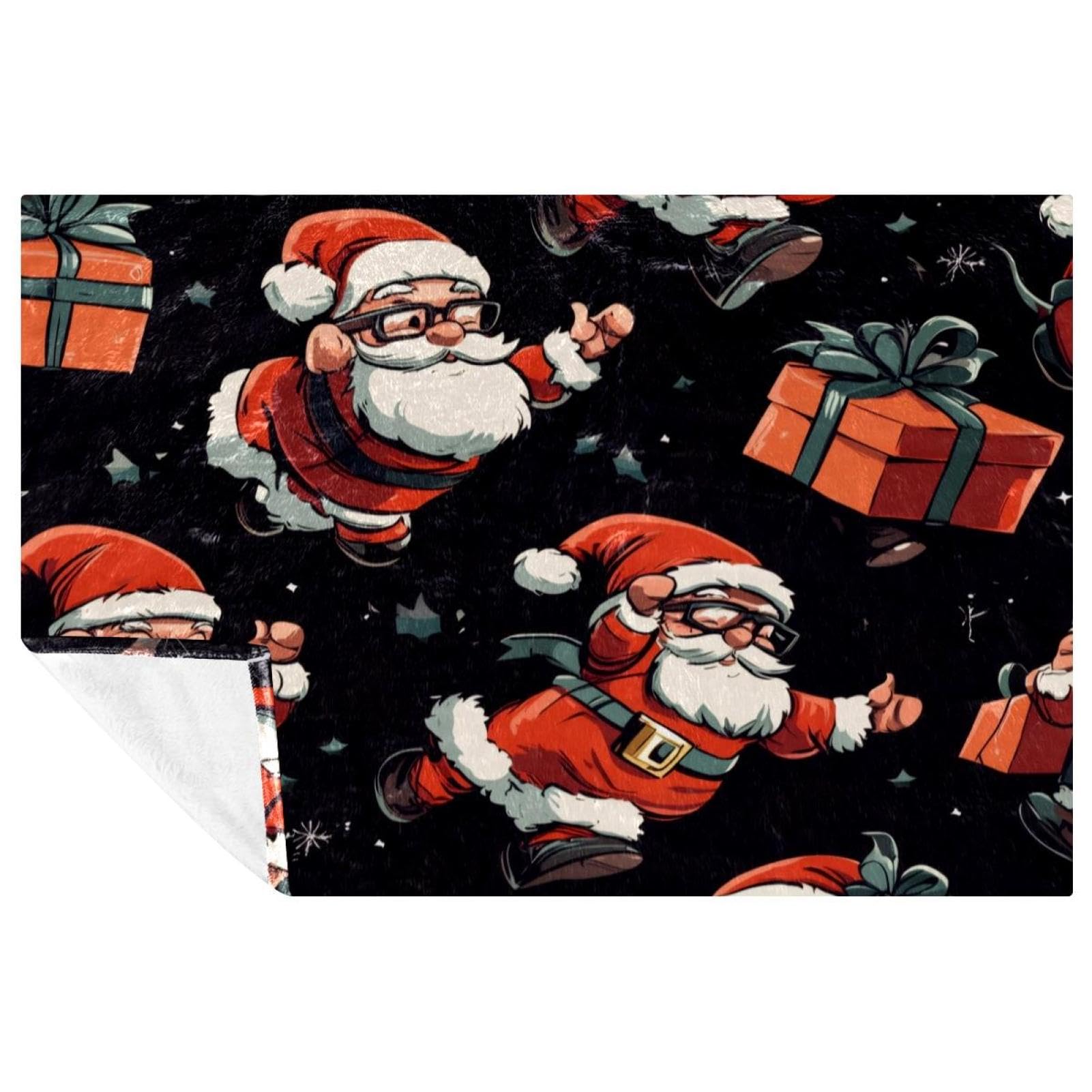 Plaid Père Noël chaud et confortable pour lit et camping