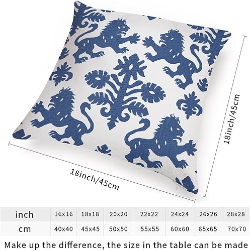 Miniatura 3 de MangGou Blue Regalia Lion - Fundas de almohada decorativas de 18 x 18 pulgadas, 17.7 x 17.7 in, funda de cojín para sofá, silla, decoración del hogar
