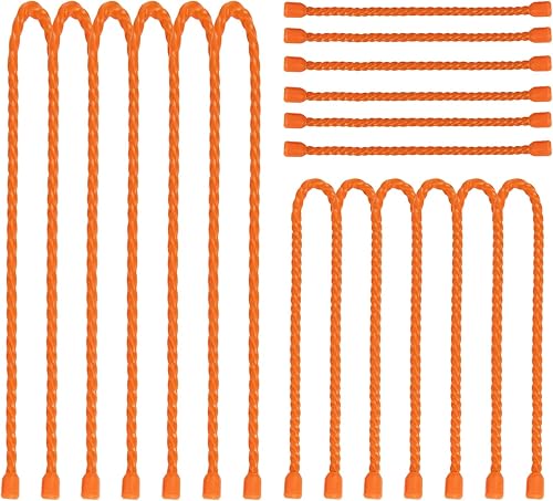9 bridas de silicona para cables, reutilizables de 6 pulgadas, lazos de goma flexibles, para organizar, agrupar y enganchar (naranja, 6 pulgadas (9