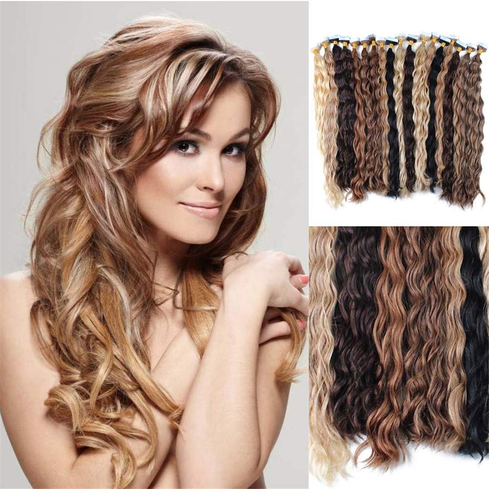 Extensions bouclées naturelles à bande adhésive 45 cm 60g couleur 613 - 7