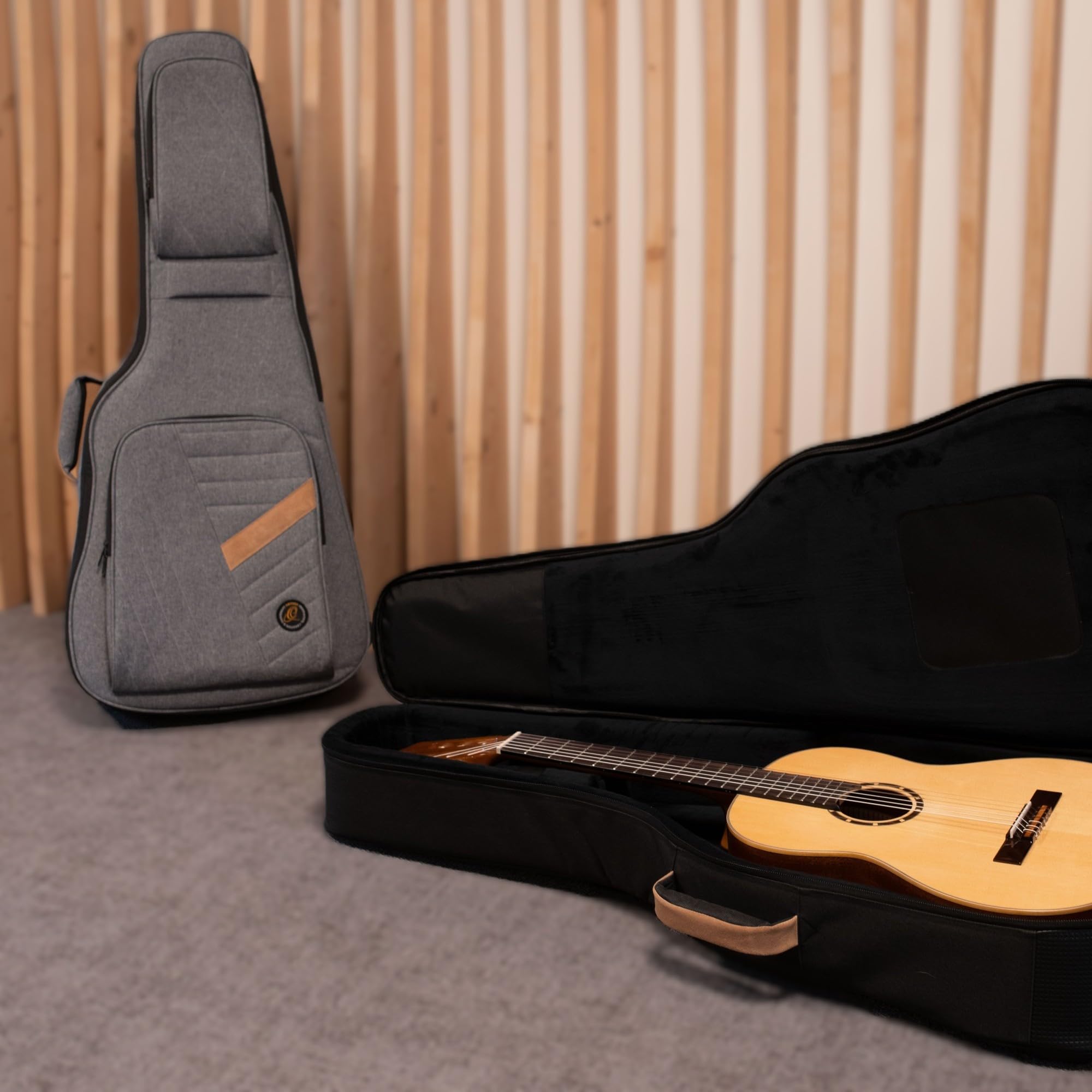 Ortega Guitars Deluxe Guitar Gigbag - Dreadnought - Akustik Gitarren Tasche - Höhe 106 cm - Breite 43 cm - Baumwolle, Schwarz (OGBDN-DLX-BK)