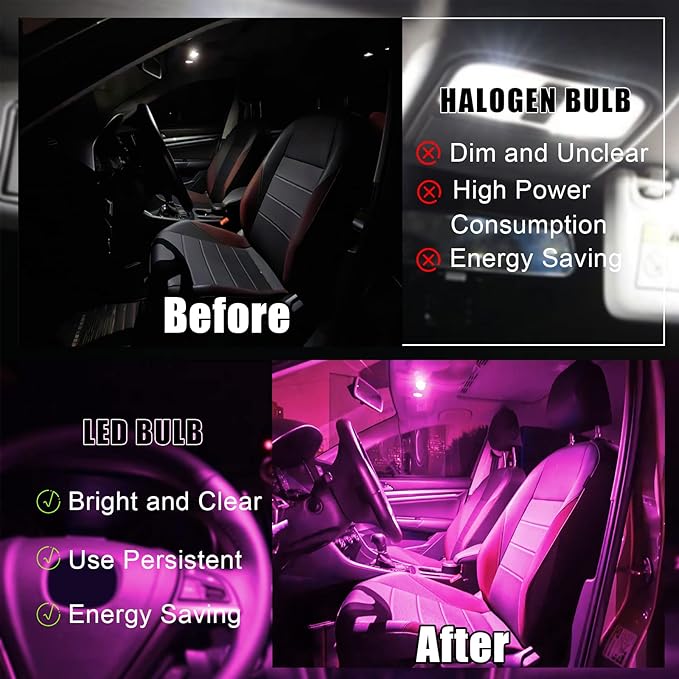 LED YOGEIER para Auto, 24 unidades, Rosa, Uso Interior miniatura 3