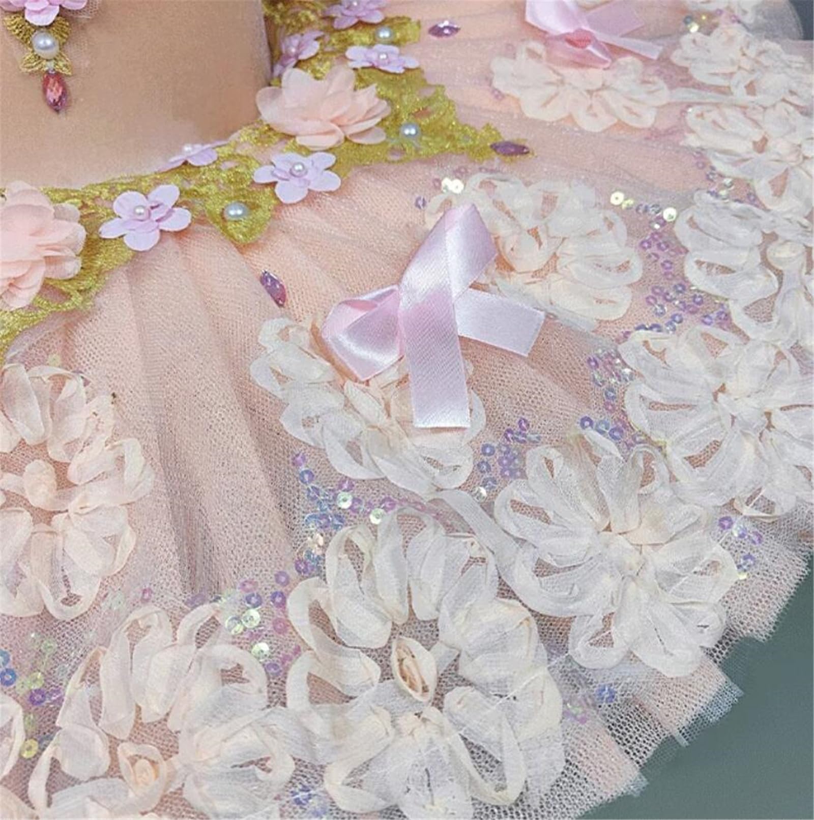 Mädchen Ballett-Tutu Tüllkleid Ärmellos Trikot Schwanensee Ballerina Bühnentanz Wettbewerb Kostüm Übungstanzkleidung (A3483)