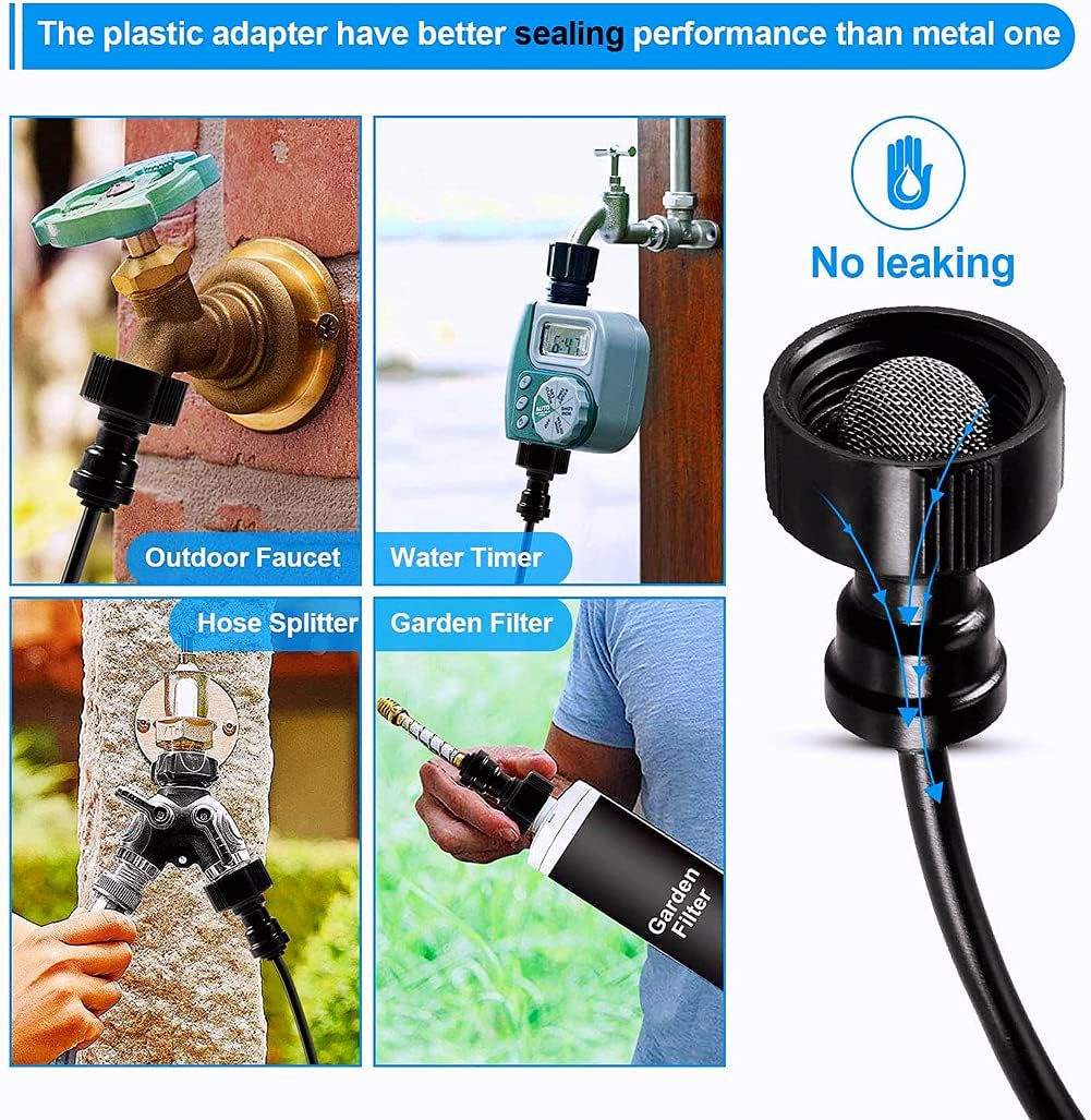 Outdoor Mister Systemwith 50FT(18M) Misting Line, Patio Misters for Cooling with 22 Brass Mist Nozzles + a Brass Adapter (3/4"), Producing Water Mist in Backyard, Porch, Deck, Umbrella
