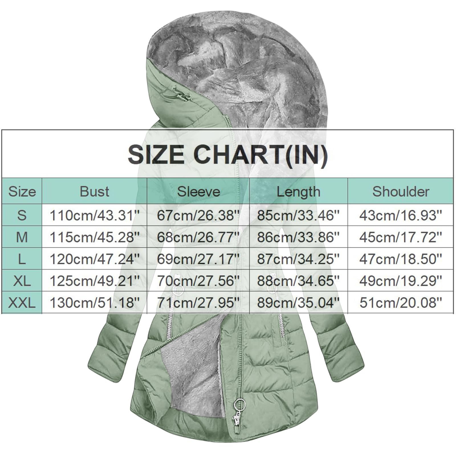 Generisch Winterjacke Damen Warm Puffer Jacket Gefütterte Daunen Mantel