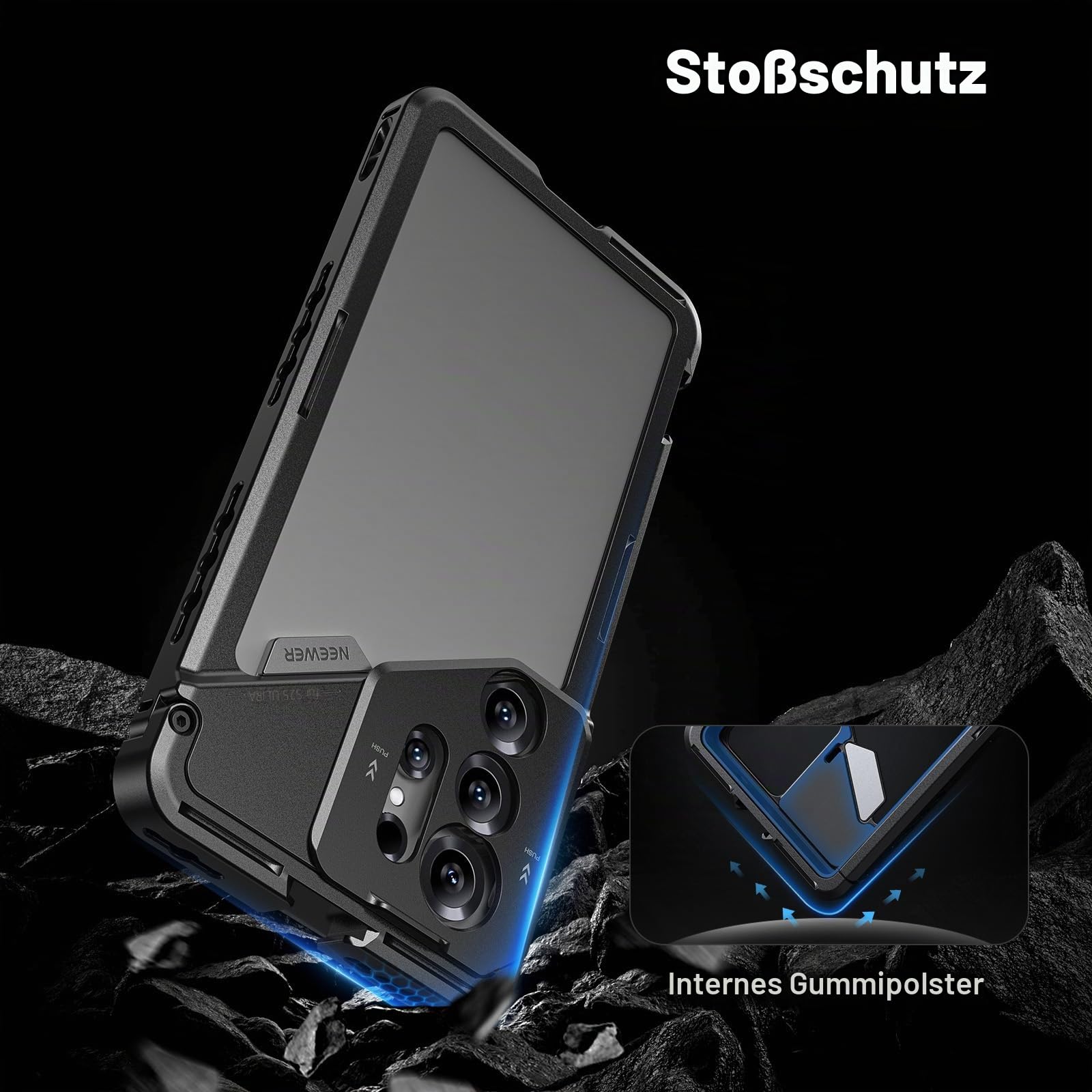 NEEWER S25 Ultra Handykäfig, Handy Video Rig Telefonstabilisator mit 67 mm Filteradapter, 17 mm Objektivrückplatte, T Mount Objektivadapter, kompatibel mit Samsung Galaxy Moment T Serie, PA082