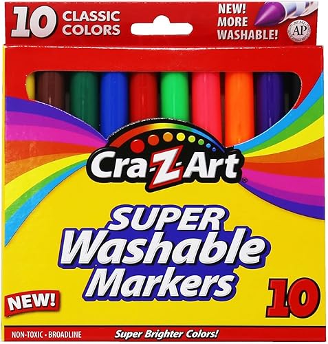 Cra-Z-Art 10002 marcadores lavables de colores clásicos, 10 unidades, 6 cajas