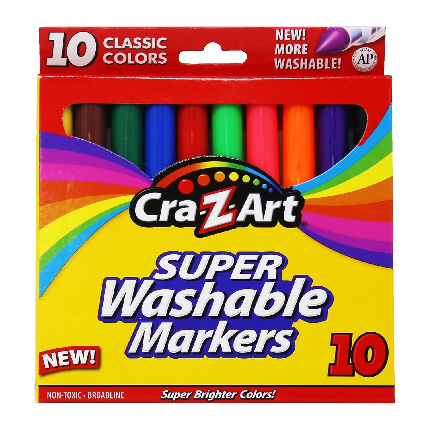 Cra-Z-Art 10002 Classic Colors Washable Markers 10 Count, 6 Boxes