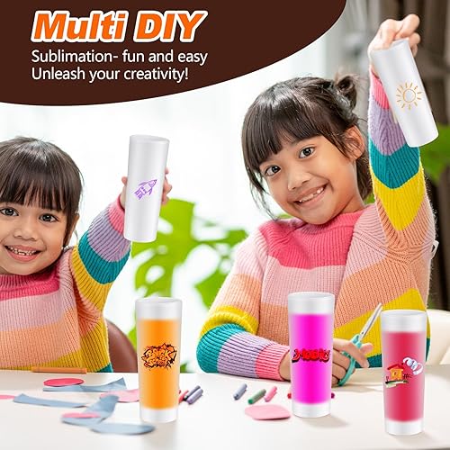 Miniatura 4 de 24 vasos de chupito esmerilados por sublimación de 3 onzas, vasos de chupito de sublimación personalizados con base pesada para vino, cerveza,