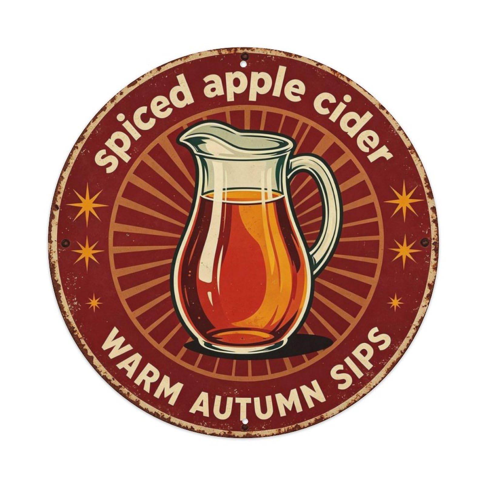 Spiced Apple Cider Metal Tin Sign Plaque