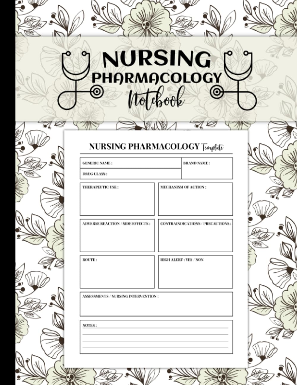 Nursing Pharmacology Notebook: Blank Medication Template Notebook for Nursing Students, 120 Pages Paperback – July 3, 2022