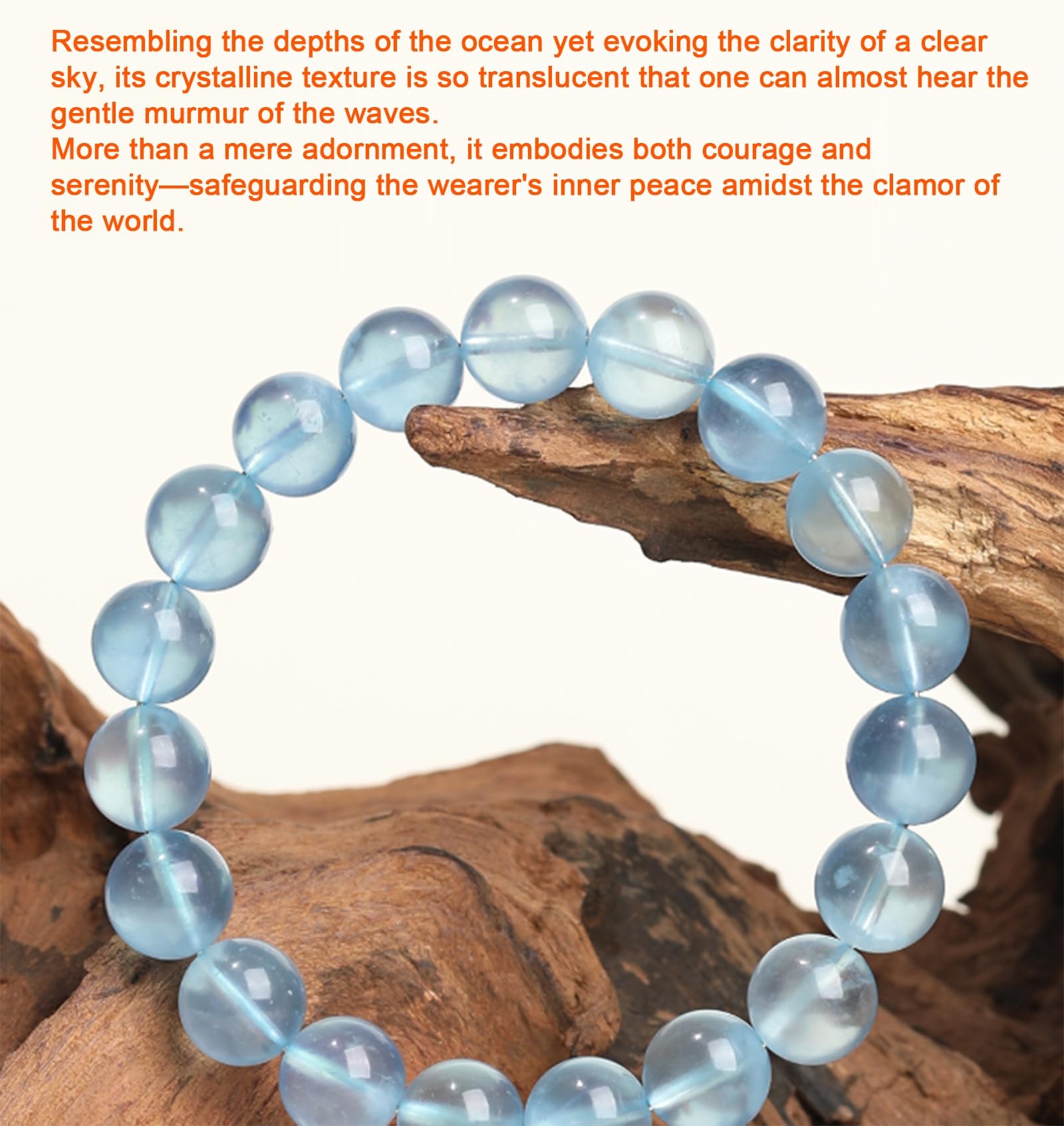 Pulsera de Piedras Preciosas de Aguamarina Natural, Cuentas Redondas, Pulsera elástica Hecha a Mano Genuina, joyería de Cristal Unisex, Pulsera de Piedra Natal de Marzo,12mm