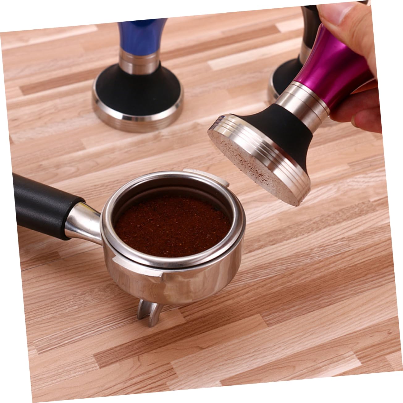 Mikinona Martillo Prensador De Café Espresso Acero Inoxidable Diseño Ajustable Fácil De Usar Resistente Corrosión Para Cafeterías y