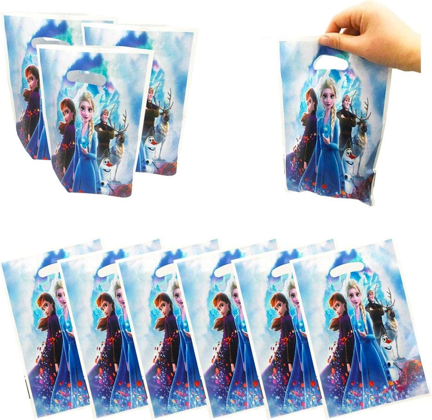 50 Packs Frozen Princess Cute Party Gift Bags, Frozen Princess Candies Bags Party Supplies for Kids Cute Frozen Themed Party, Birthday Party Favors Frozen Princess Goodie Bags for Girls or Boys