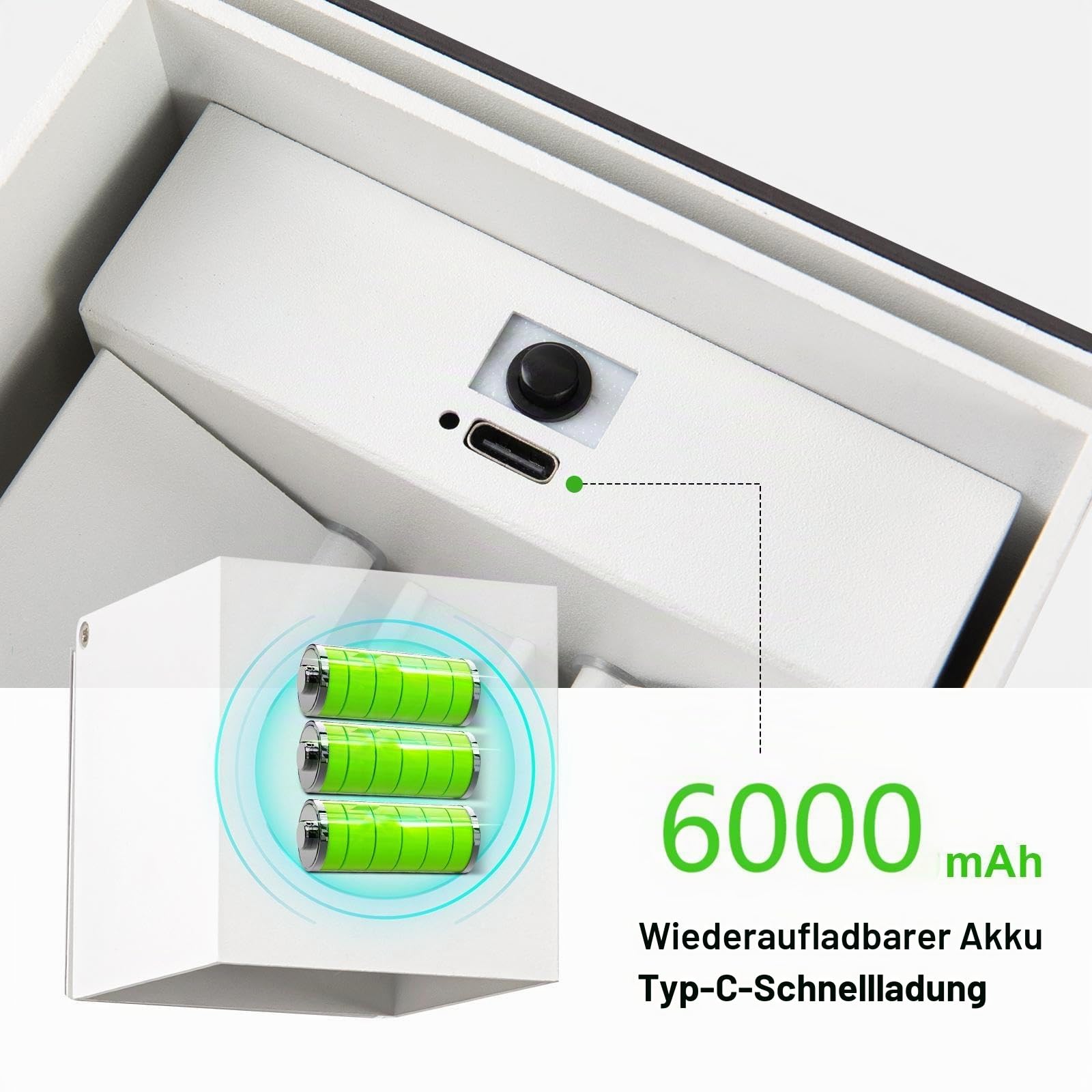 RGB Wandleuchte mit Fernbedienung, 6000mAh Farbwechsel LED Akku Wandleuchte, 16 Farben, Ohne Stromanschluss, Innen Dimmbar Wandlampe, Geeignet für Schlafzimmer Wohnzimmer (weiß 2 Stück)