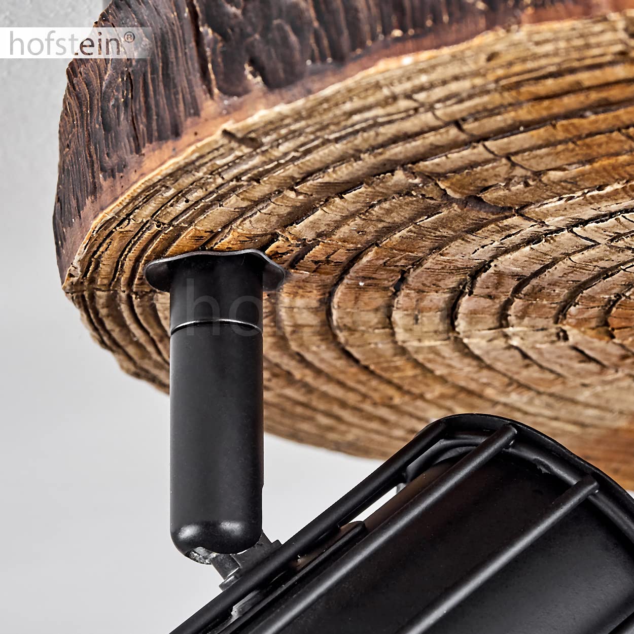 Lampa sufitowa Bardhaman, lampa sufitowa z metalu w optyce czarnej/drewna, spot w stylu retro/vintage z regulowanymi kloszami w optyce kraty z efektem świetlnym, 3 żarówki, gniazdo E27, bez żarówek