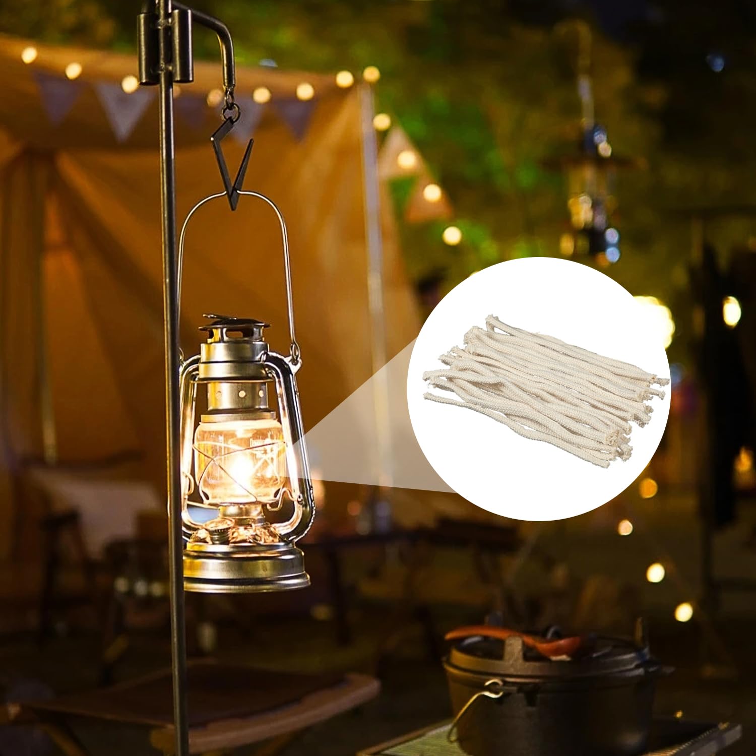 Heyous 50 Stoppini Rotondi In Cotone Per Lampade Ad Alcool E Olio, 0,7 X 16 Cm, Ricambio Per Cherosene