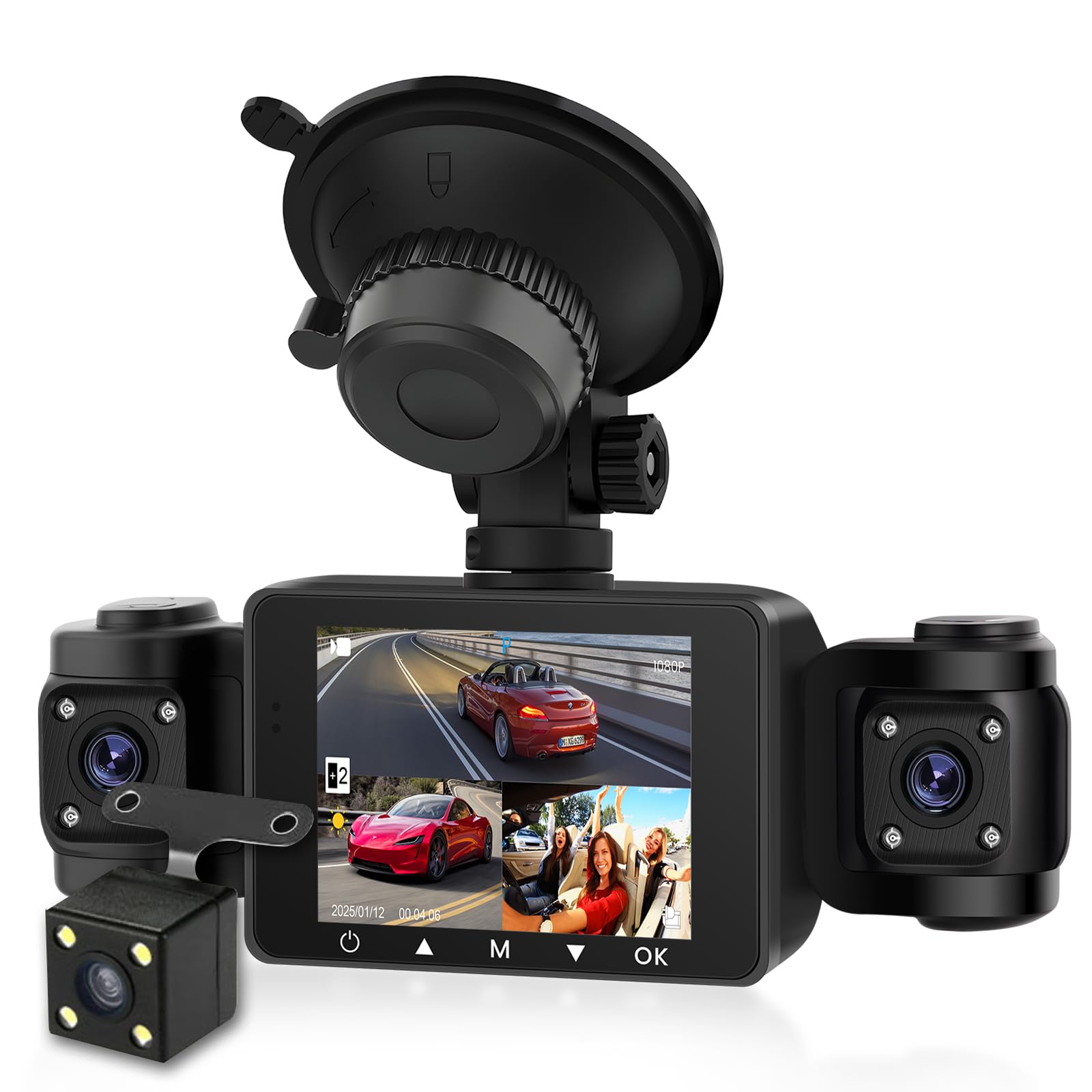 4-Channel 1080P Car Recorder, 4 Kanal 1080P Autorekorder, 360° Weitwinkel Dashcam Auto Vorne Hinten Innen Links Rechts, Autokamera mit GPS, WiFi, Nachtsicht, Dash Kamera für Autos 4-Channel 1080P Car Recorder, 4 Kanal 1080P Autorekorder, 360° Weitwinkel Dashcam Auto Vorne Hinten Innen Links Rechts, Autokamera mit GPS, WiFi, Nachtsicht, Dash Kamera für Autos