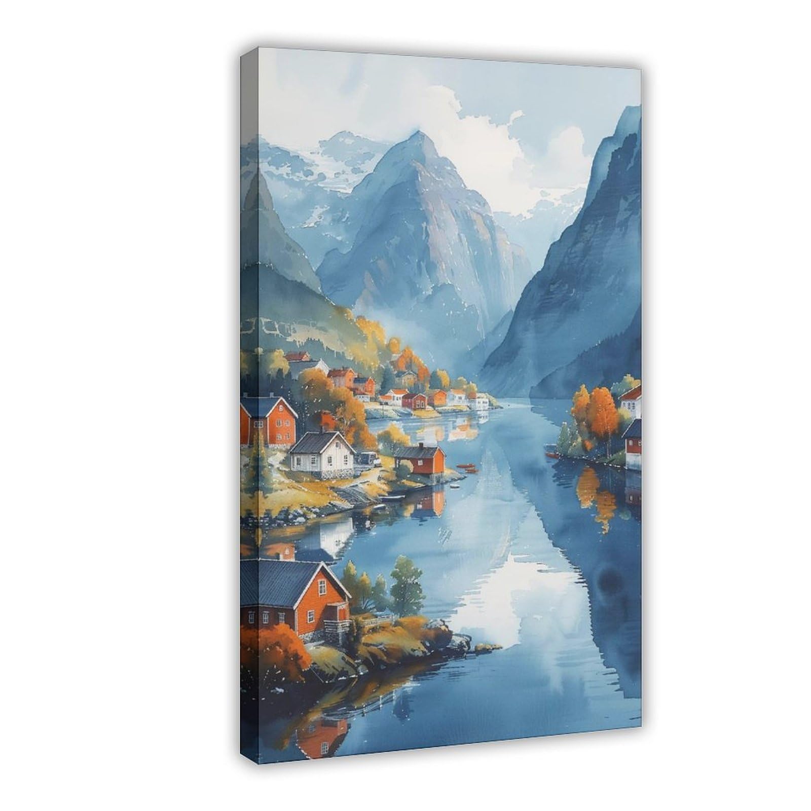 Bareronor Fjords in Norway Canvas Poster for Office Decor Gift