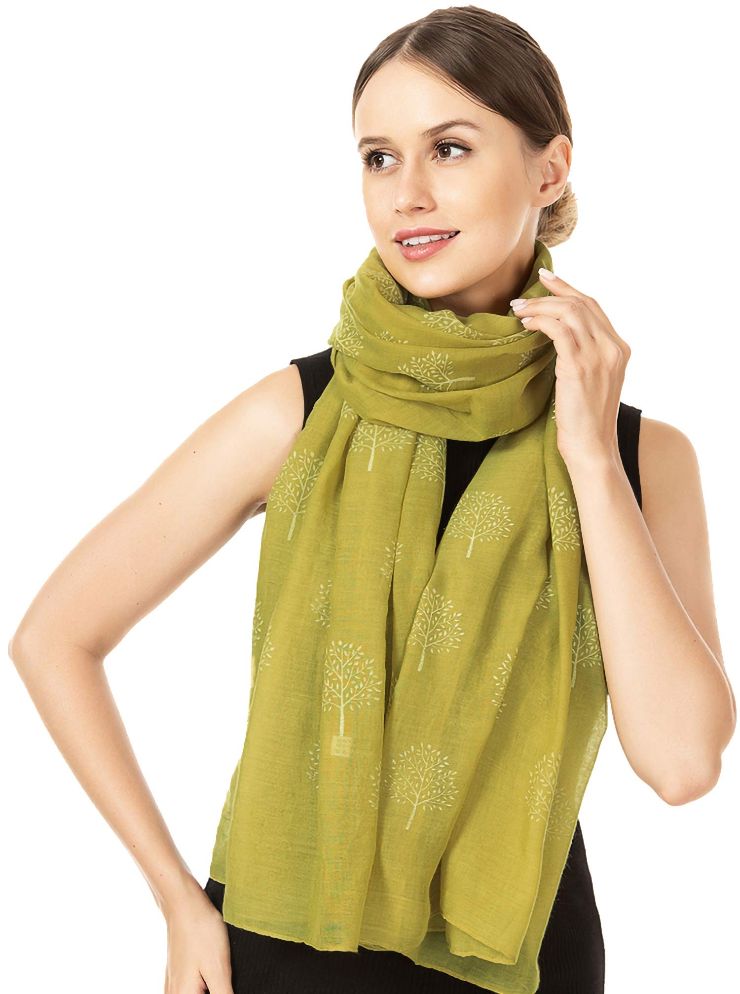 World Of Shawls Women's Lime Mulberry Tree Scarf Shawl Wrap Soft Warm (Lime)