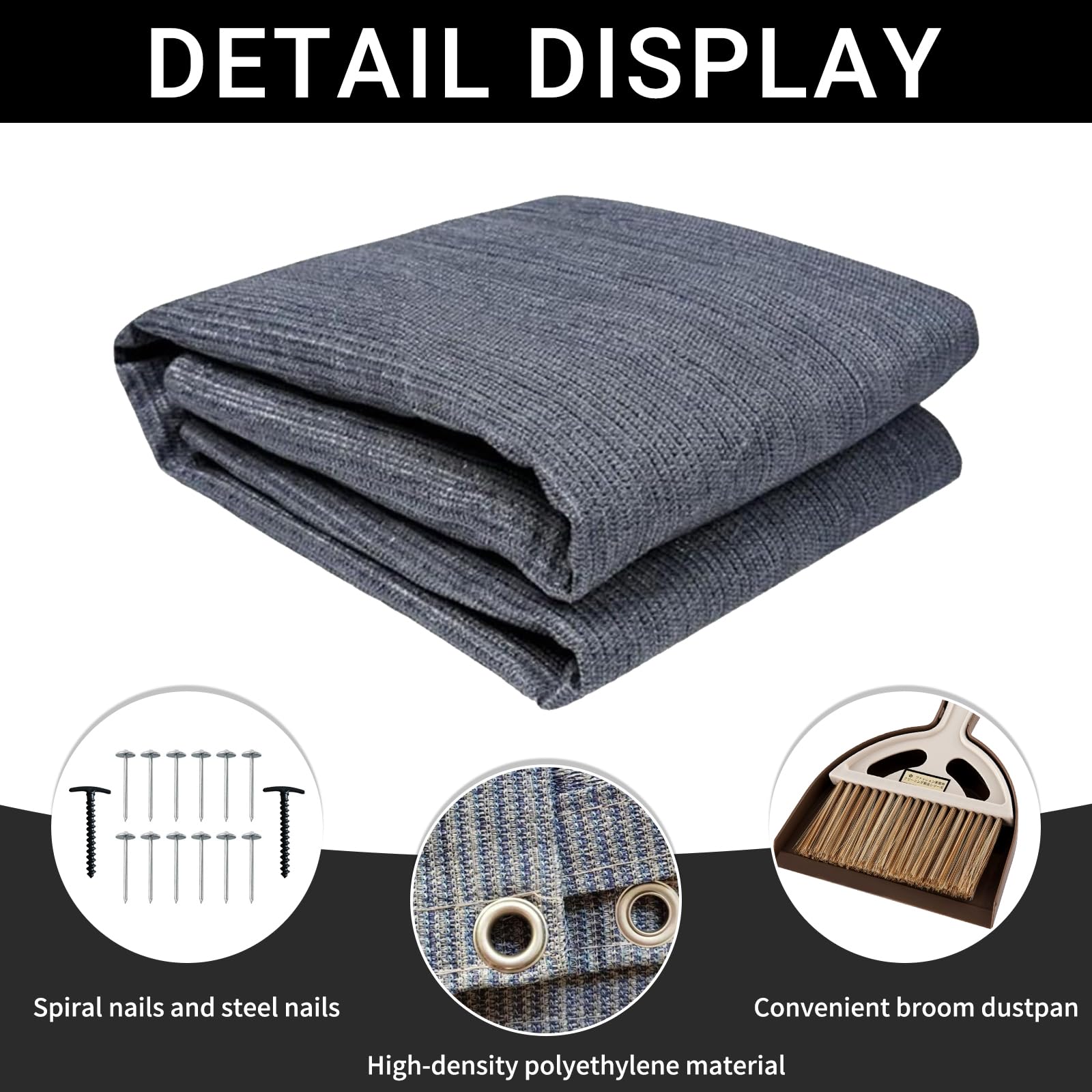 DAZZTIME Outdoor Teppich,Vorzeltteppich mit Ösen 2.5x6,Vorzeltteppich Markisenteppich,Hochwertiger Camping Teppich,Atmungsaktiv rutschfest Zeltteppich,Outdoor Camping,für Wohnmobil und Wohnwagen