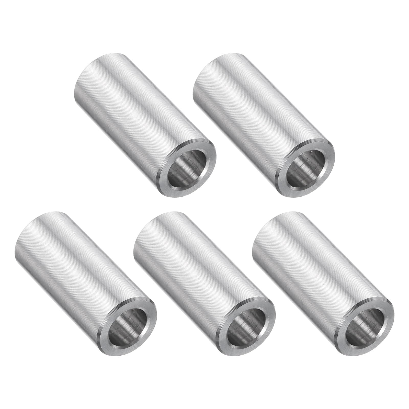 uxcell 5 Pcs Stainless Steel Spacer 5/16" Bore x 1/2" OD x 15/16" Length Screw Bushing Plain Finish Round Metal Spacer for 5/16" Screws Bolts and Rods