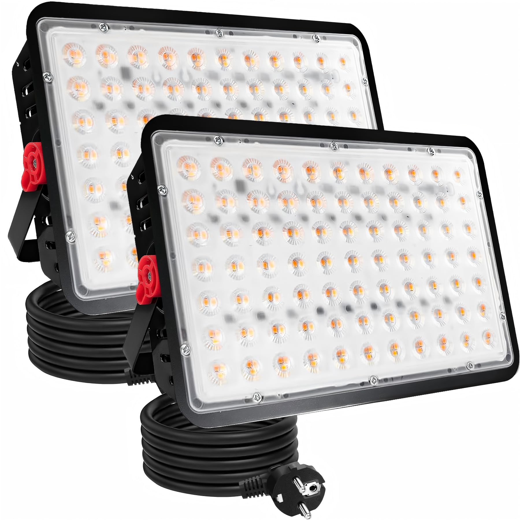 200W LED Strahler Außen, 2 Stück 20000LM Led Strahler Warmweiß | Superhell 3000K Led Scheiwerfer Flutlicht IP66 Wasserdicht led Außenstrahler für Garten Innenhof Auffahrt Korridor Rasen