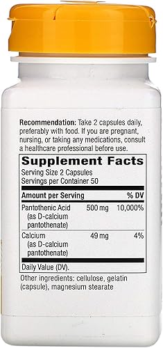 Miniatura 9 de Nature's Way Ácido pantoténico, cápsulas, 500 mg por porción, 100 unidades