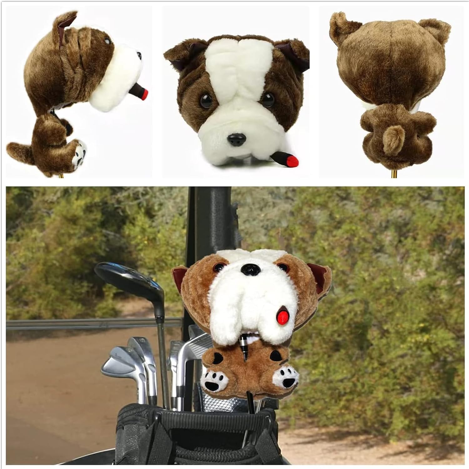 Golf Club Head Cover Funny Cartoon Golf Animal Wood Pole Set Suitable for 460 cc