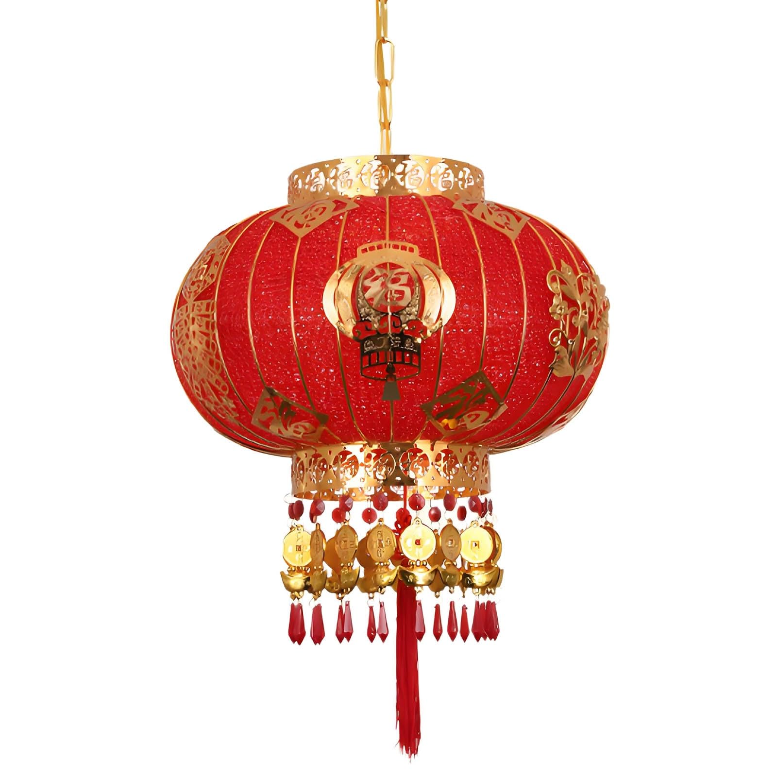 SBZIOJHDR Chinese-style lanterns, Red and Gold Chinese Lanterns, Traditional Hanging Lamp Shade, Lunar New Year Decorations(50#)