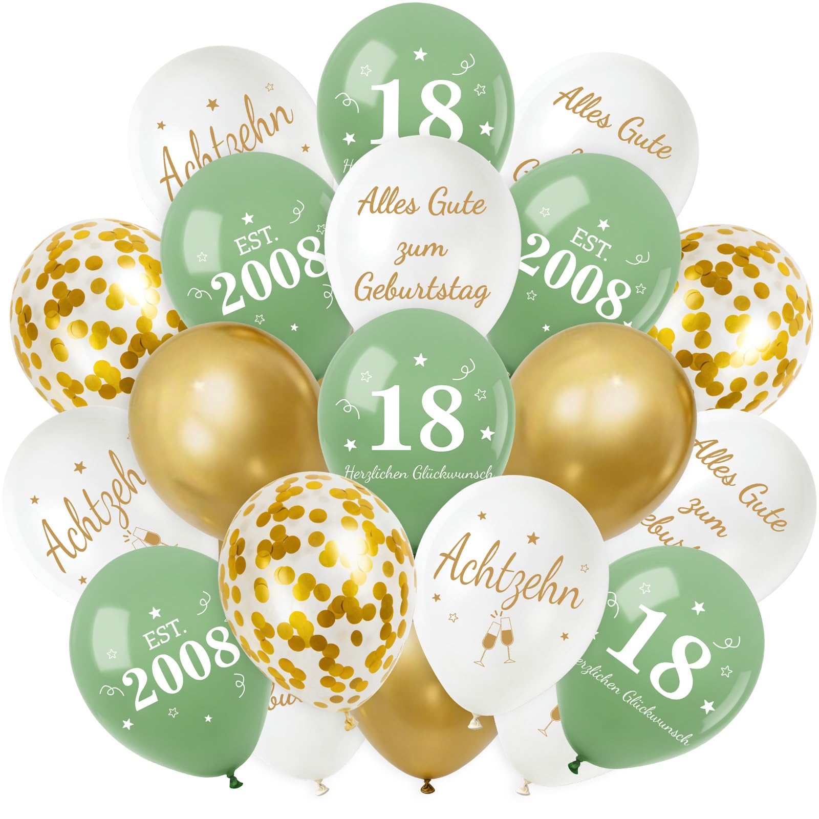 Smlper 30 Stück Luftballons 16 Jahre Geburtstag,16er Deko Mädchen,Luftballons Roségold, Happy Birthday Latex Ballons,Alles Gute zum Geburtstag Geburtstagsdeko, Konfetti Ballon Party