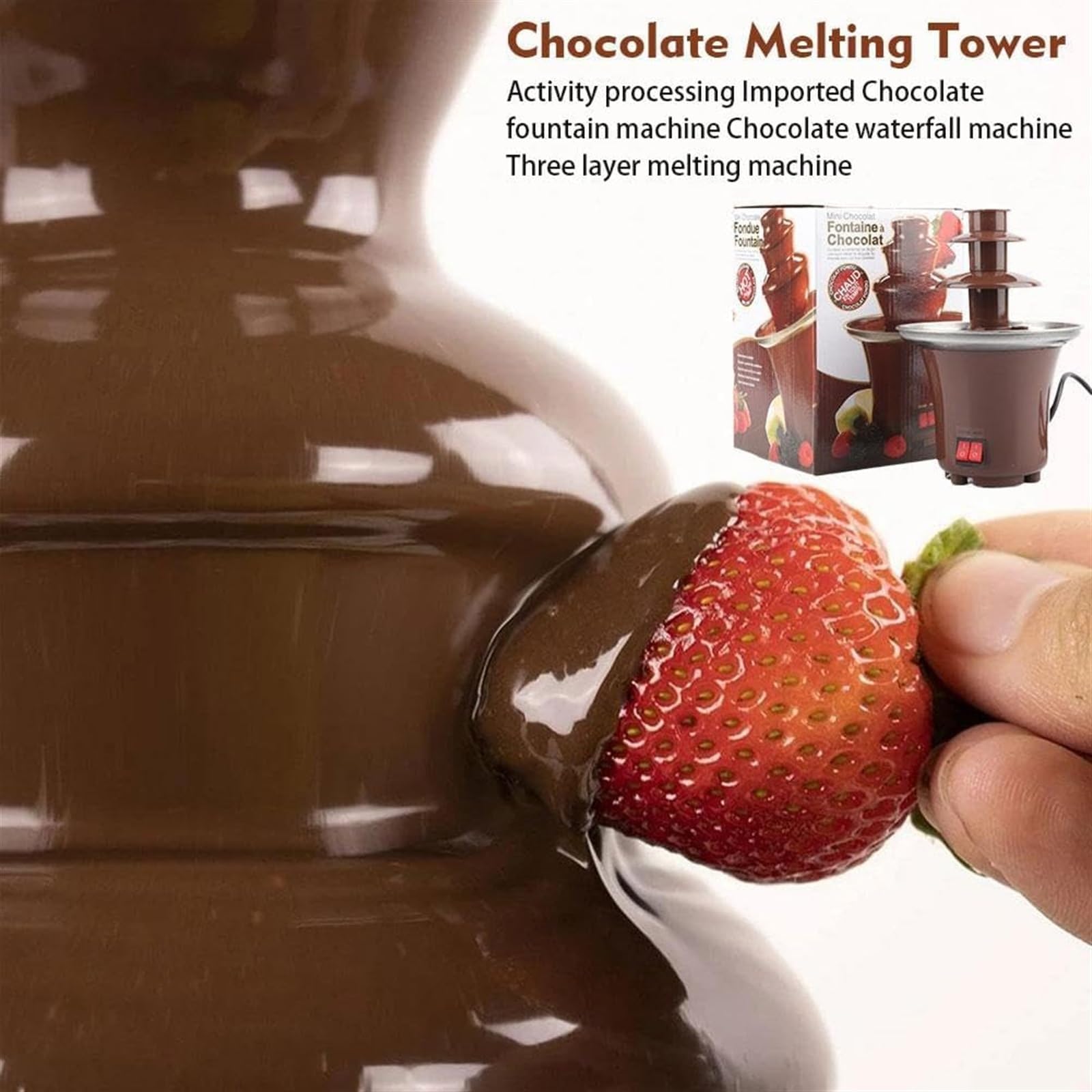 Fuente de Chocolate de 3 Niveles para el hogar, Olla Caliente para derretir Chocolate de 65 W, máquina de Lava de Chocolate, Torre de Chocolate para Equipos de Buffet de restaurantes, Bodas y Fiestas