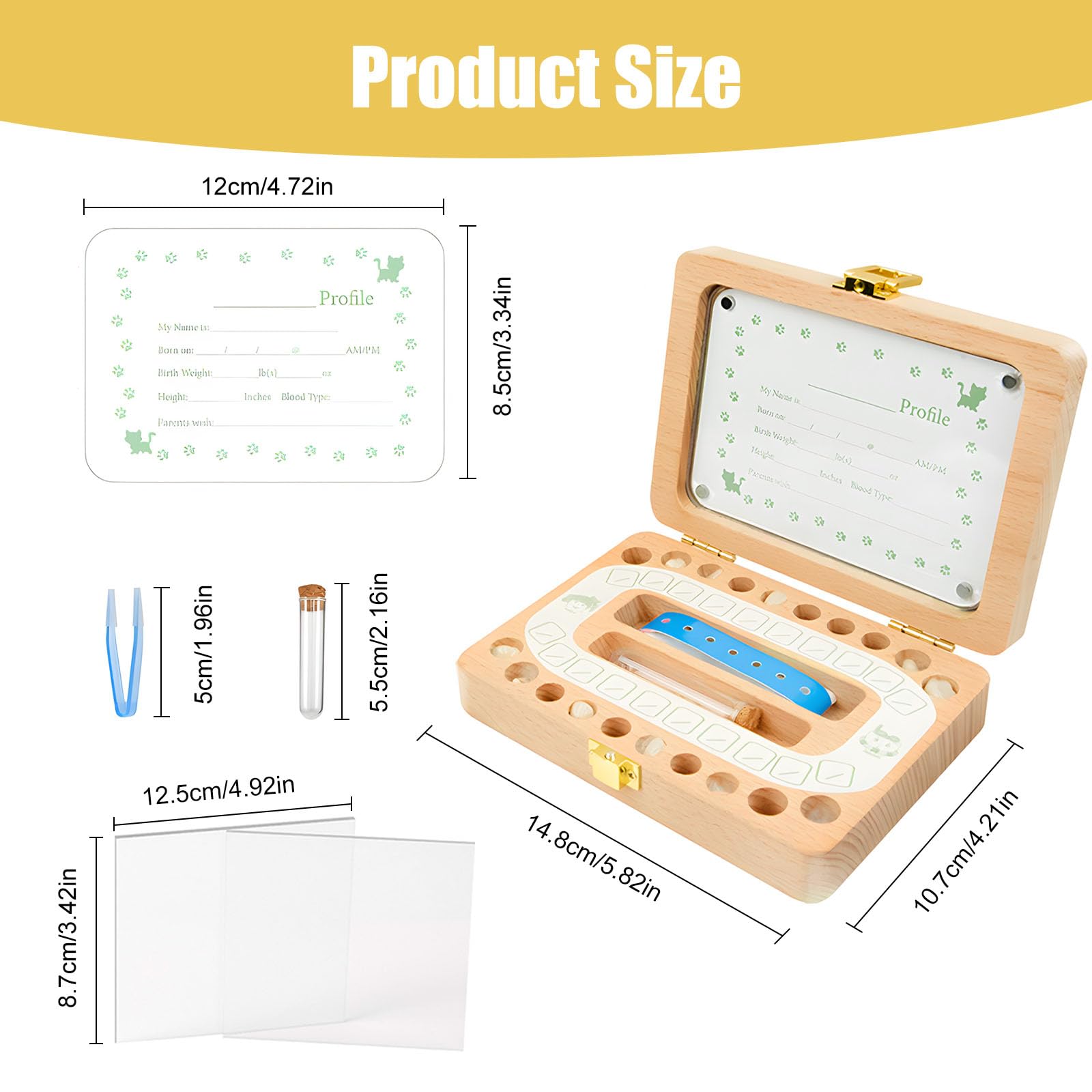 Scatola Per Denti Di Latte In Legno - Con Cornice Foto, Ricordo Per Bambini - Foto 4