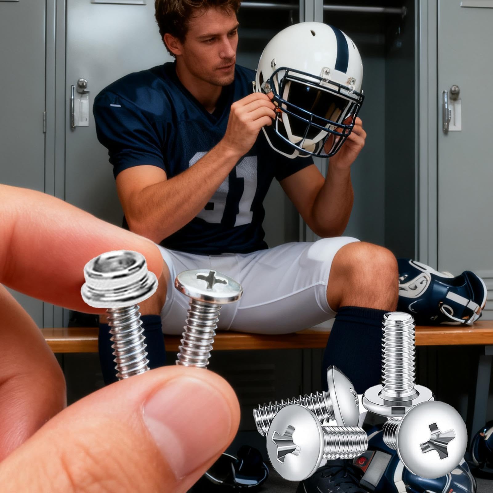 Kit De Quincaillerie De Vis Pour Casque De Football 12mm 10mm 24 Pièces
