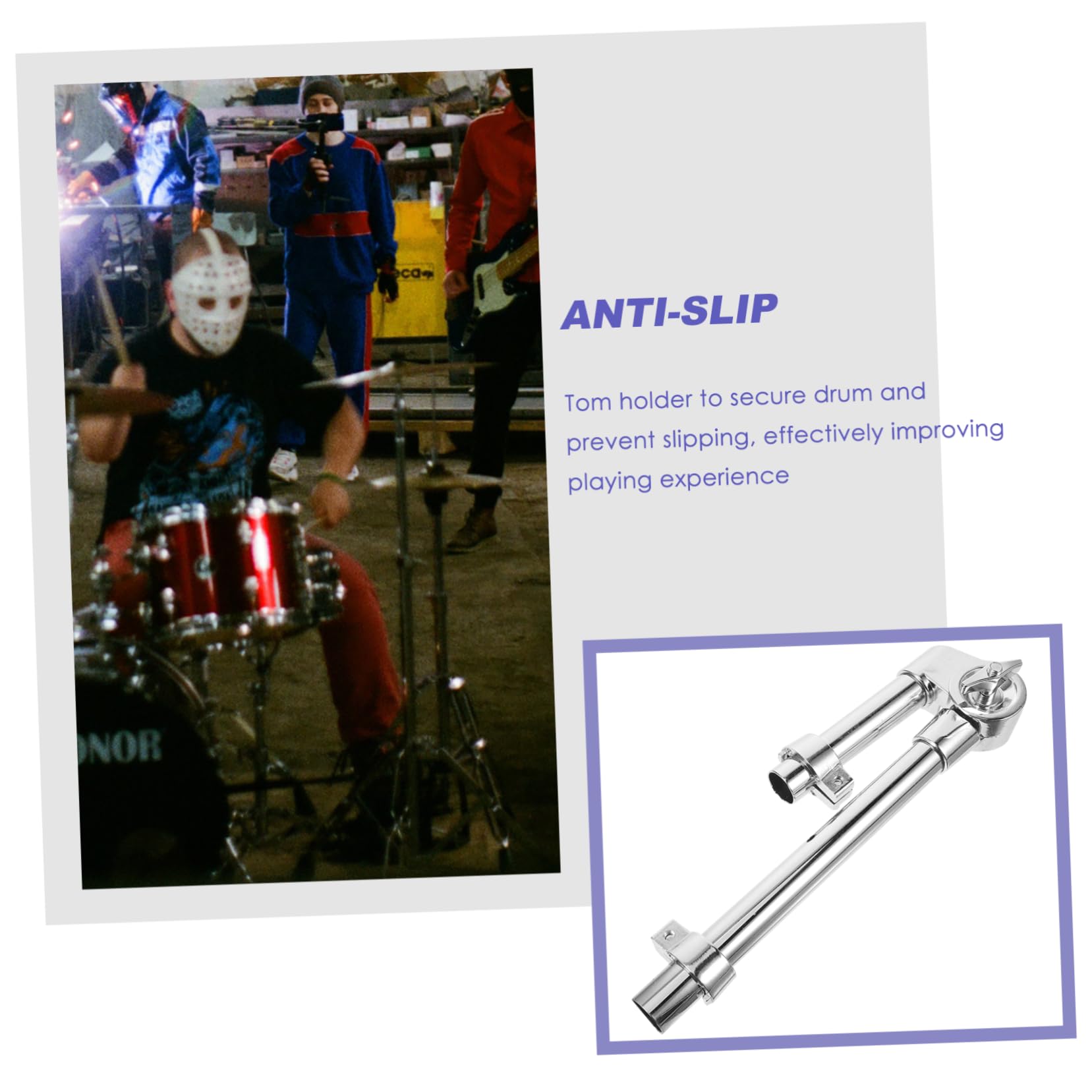 NULYLU Rack Drum Water Pipe Type Tom Stand Tom Stand Single Arm Tom Clamp Drum Stand Tom Drum Stand Percussion Instrument Supply Tom Drum Bracket Drum Part Tom Drum Holder Drum Hardware