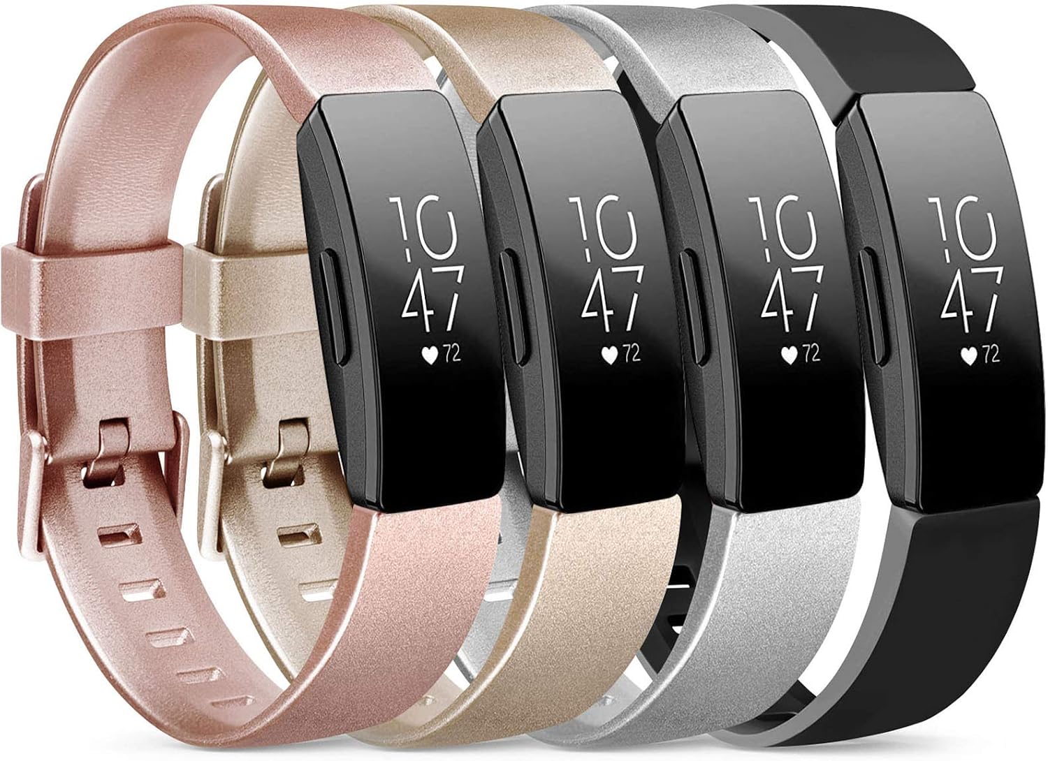 VANCLE 4 Pack Silicone Bands Compatible with Fitbit Inspire HR & Fitbit Inspire & Fitbit Ace 2 Fitness Tracker for Women Men
