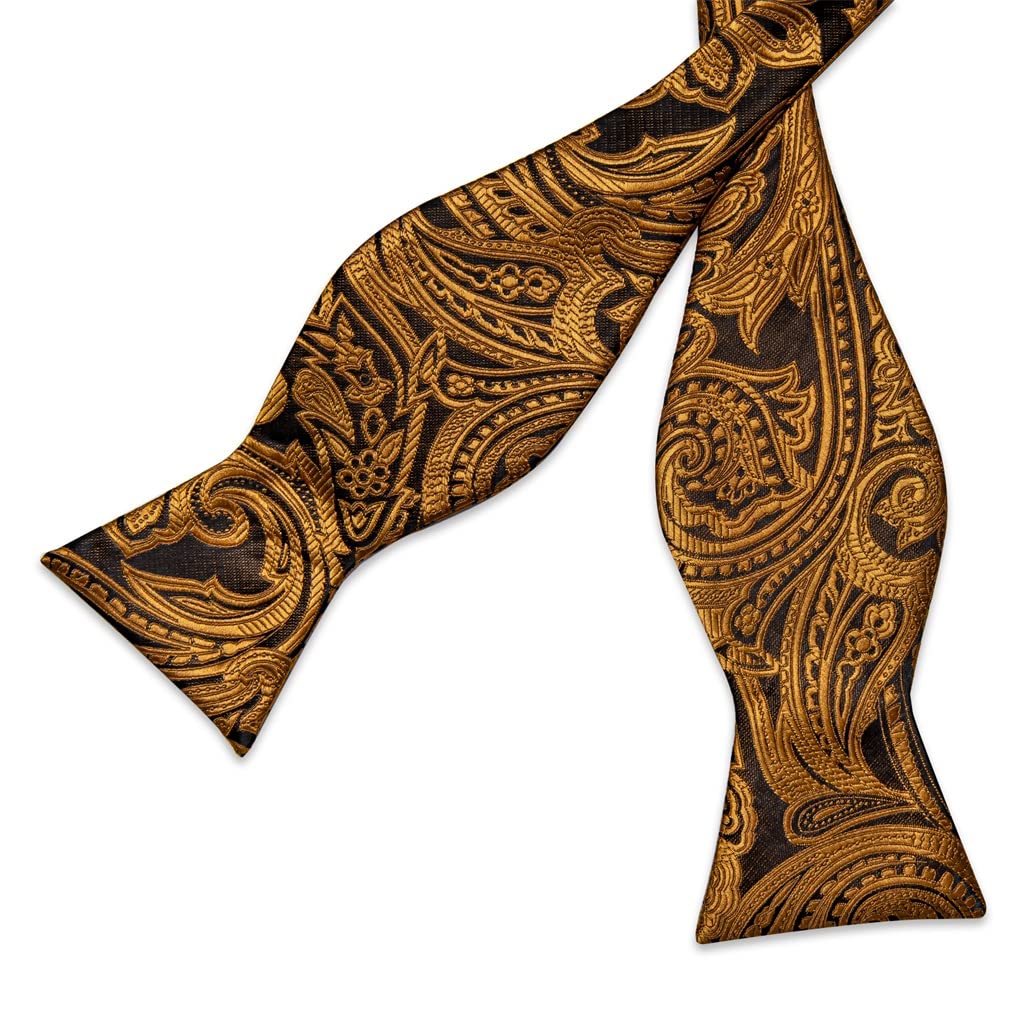 Mode Gold Jacquard Paisley Blumen Herren Fliege Zubehör Hochzeit Fliege Einstecktuch Manschettenknöpfe