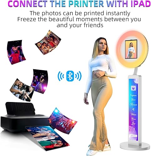 Miniatura 8 de Cabina de fotos compatible con cualquier iPad, cabina de fotos OHYEAHSPIN con caja de anillo de control de aplicación de software, sincronización de