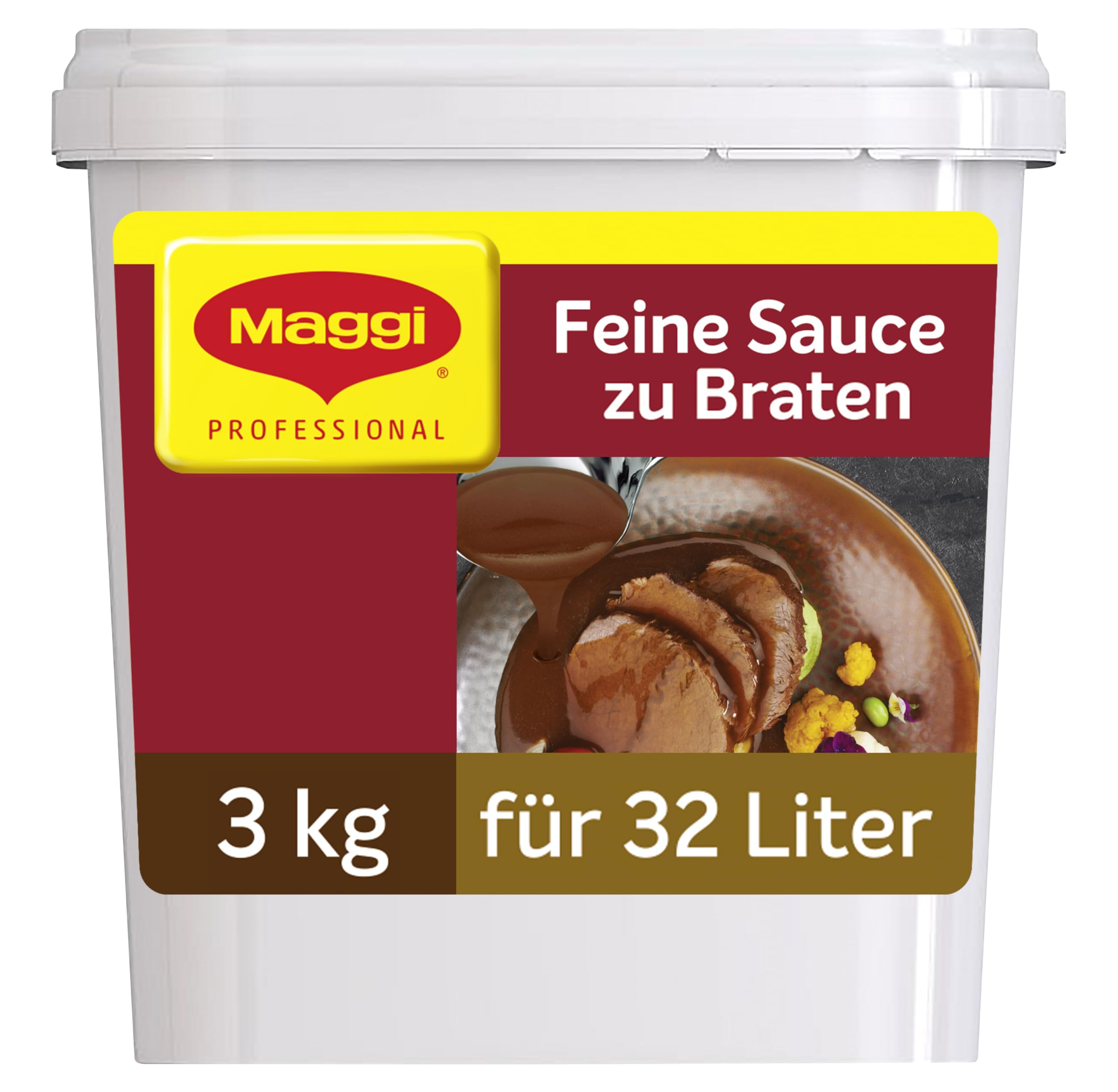 MAGGI Professional Feine Sauce zu Braten, vegan, Ergiebigkeit 32 L, 1er Pack (1 x 3 kg GastroBox)