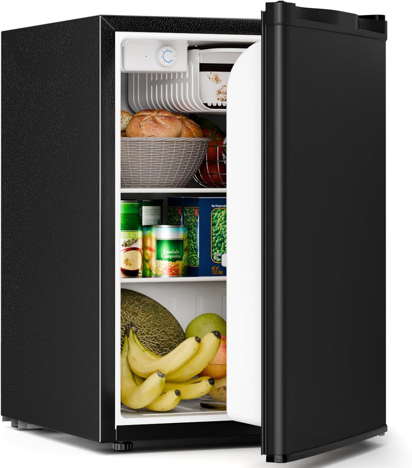 Antarctic Star Refrigerador compacto con congelador, mini refrigerador de 2.6 pies cúbicos con termostato ajustable, puerta única, estantes de