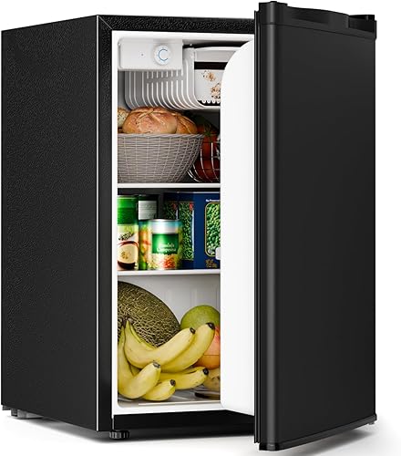 Antarctic Star Refrigerador compacto con congelador, mini refrigerador de 2.6 pies cúbicos con termostato ajustable, puerta única, estantes de