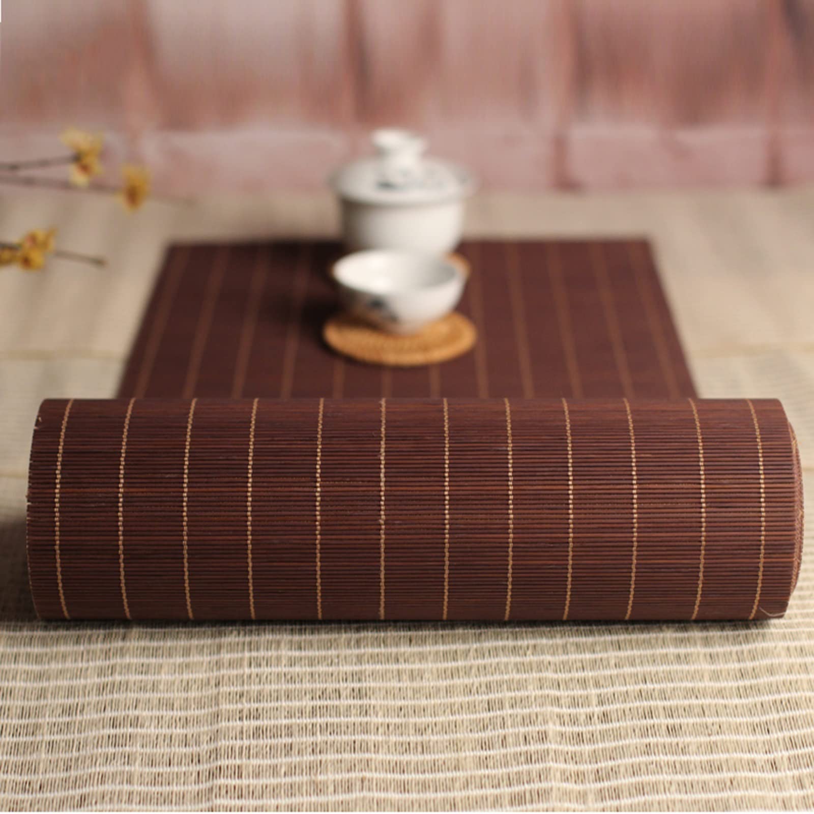 Tapis de Table Bambou Tissé Anti-Glisse pour Protéger Vos Meubles des Taches