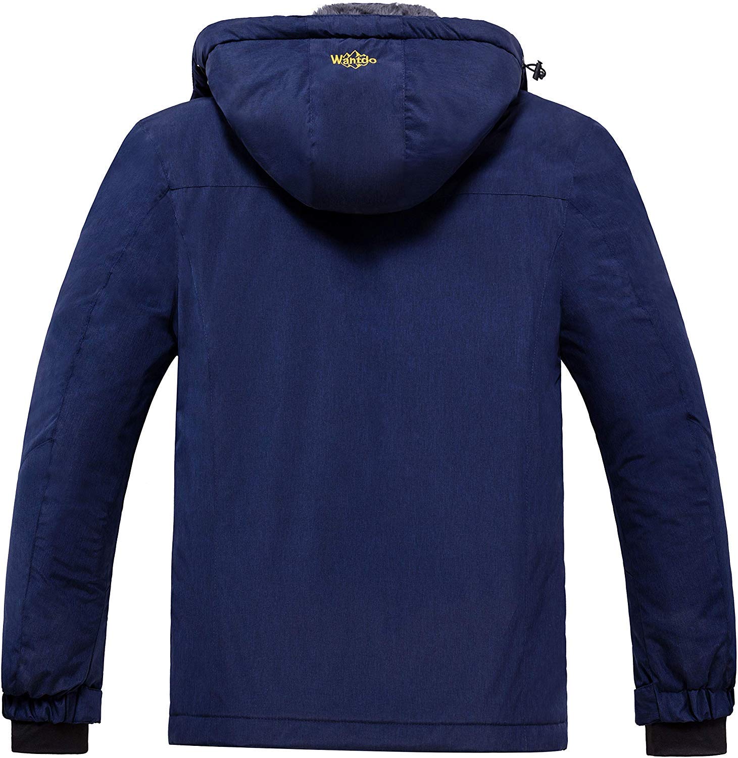 Wantdo Giacca da Sci Montagna Calda Invernale Parka da Neve Imbottita Cappotto da Snowboard in Pile Giubbotto con Cappuccio Impermeabile Uomo