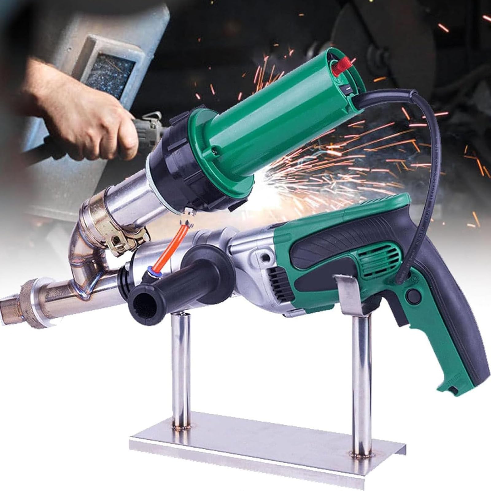 YXYLJOZ Handheld Plastic Extrusion Welder, 1600W Hot Air Gun Kit for Vinyl & Plastic Repair, Professional Tool for Industrial & DIY Applications, 220V Power
