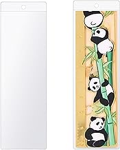 50pcs Bookmarks Cover Bags with Hole PVC Jewelry Bag Clear Plastic Bookmark Holders Bags for Photo Card Display Crafts Gift Hanging Flat Poly Pouch (3.15x7.48 inch (8x19 cm))