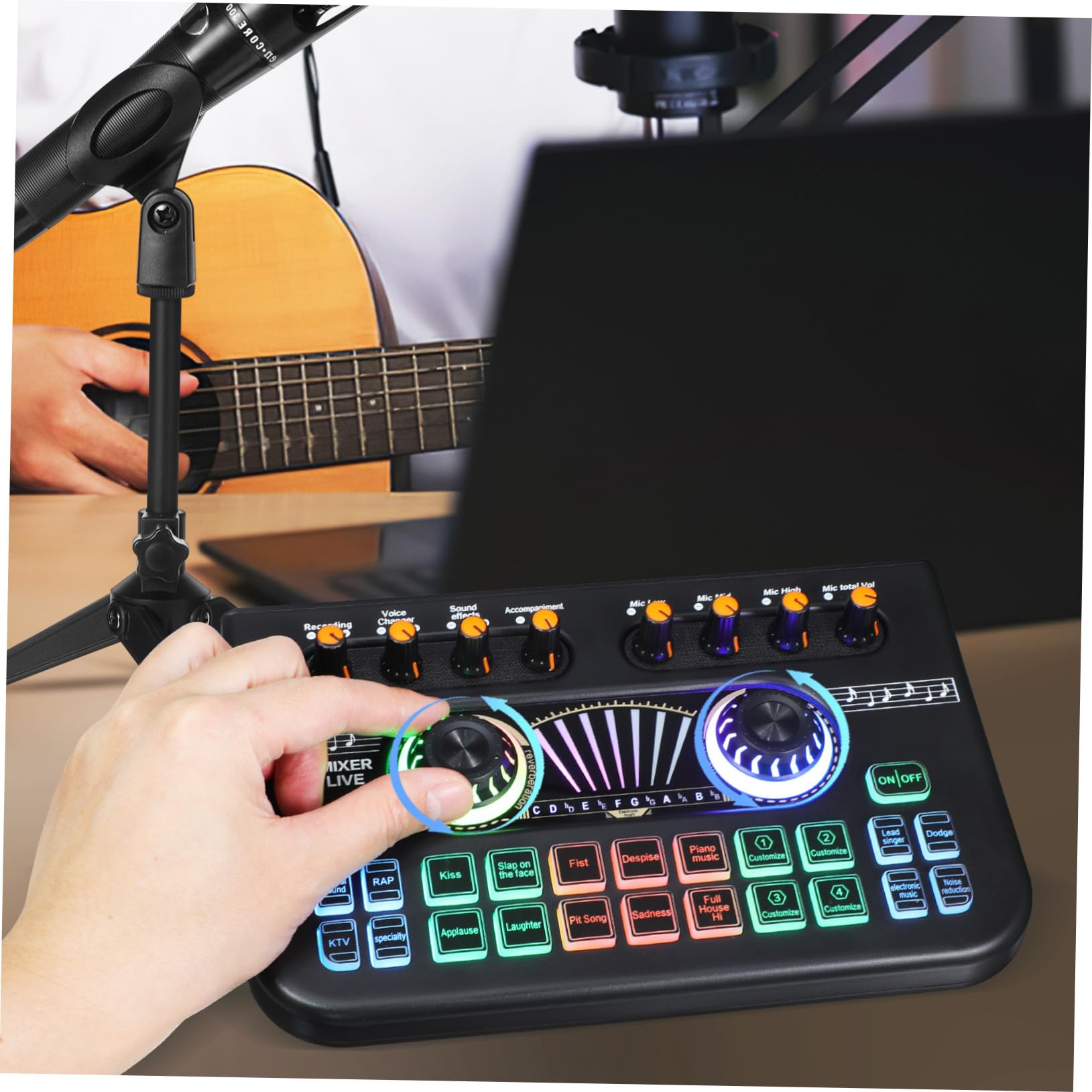Cabilock Kit De Equipo Para Podcast Con Tarjeta De Sonido y Mezclador De Audio Profesional Para Transmisión En Directo y Grabación De Podcast Incluye Micrófonos