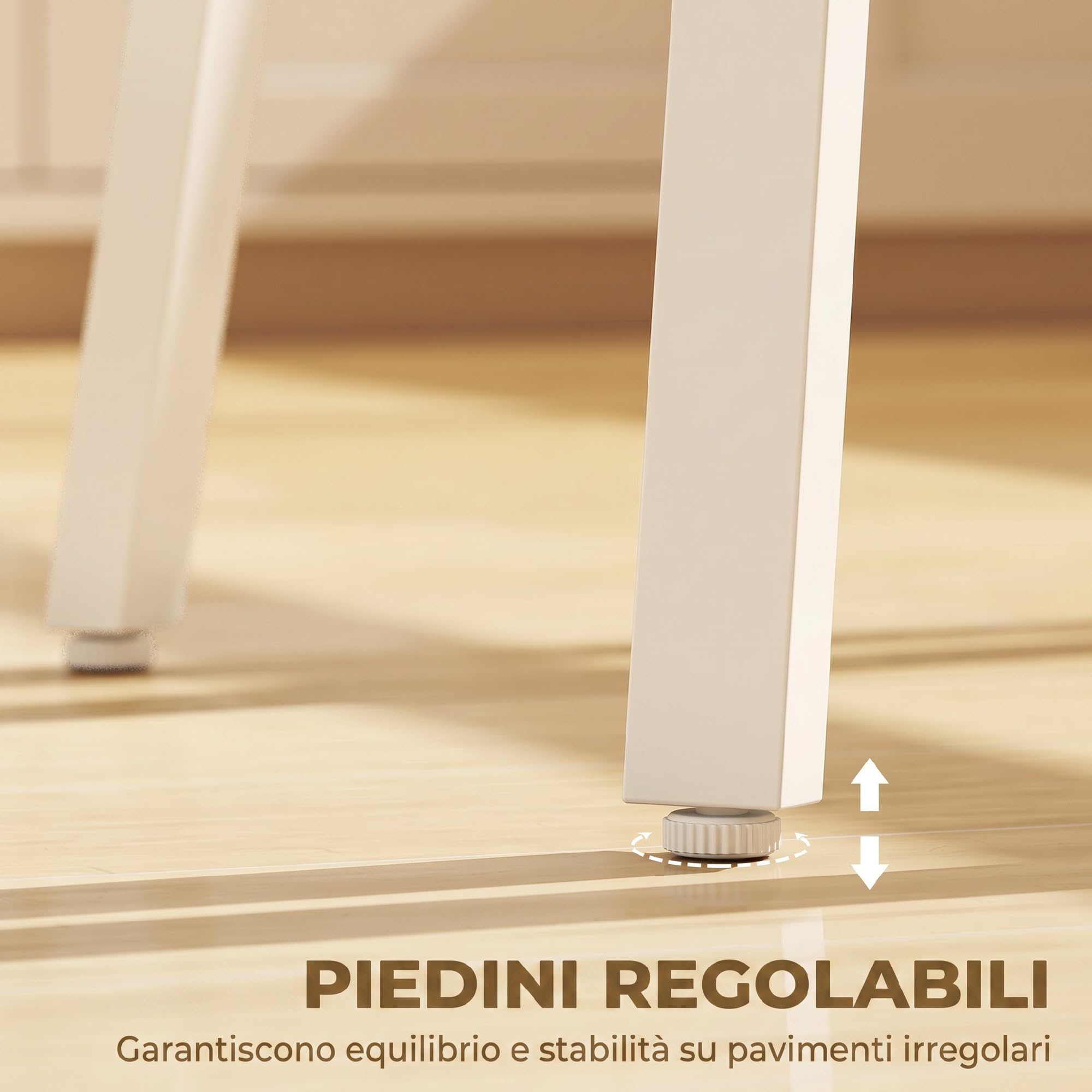 HOMCOM Tavolo Bar Rotondo con Mensola Ø55x95 cm Color Legno e Bianco